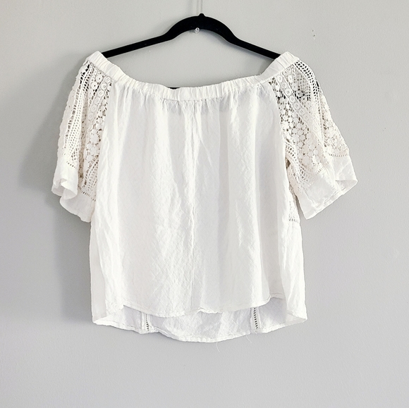 Lovestitch Ivory Off The Shoulder Top M - Picture 2 of 4